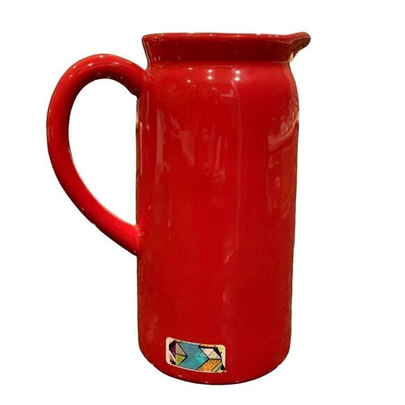 Rae Dunn MERRY CHRISTMAS Red Pitcher Vase Ceramic Holiday Home Decor Christmas - Picture 4 of 7